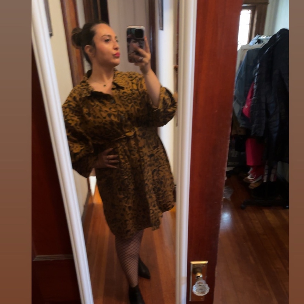 Amazing animal print coat that can also be worn as a cute dress!!